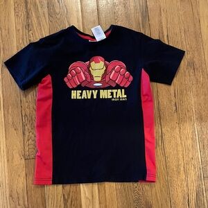 Marvel avengers heavy metal iron man boys size m (7/8/ red and black tee shirt